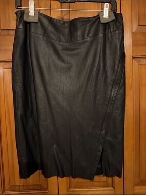 Lamarque Black Leather Skirt Sz 6
